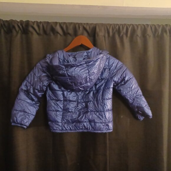 Tommy Hilfiger Kids XS Hooded Puffer Jacket Periwinkle Quilted Heart Logo - Picture 4 of 5